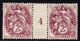 N°108 - Mill. 4 - Impression Recto-verso - TB - Unused Stamps