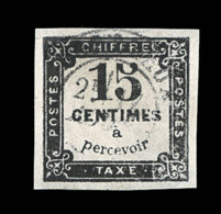 N°4 - 15c Noir - Signé Calves - TB/SUP - 1859-1959 Used