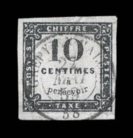 N°1 - 10c Noir - Signé Calves - TB/SUP - 1859-1959 Usados