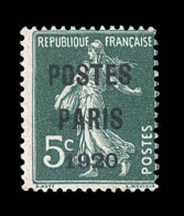 N°24 - 5c Vert - POSTES PARIS 1920 - Nuance Foncée - Décentré - TB - 1893-1947