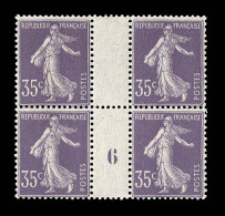 N°136 - 35c Violet - Type II - Bloc De 4 - Mill. 6 - Inf. Charn. S/ Interpanneau - TB - Millésimes