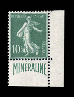 N°188A - Minéraline - Coin De Carnet Bas - TB - Neufs