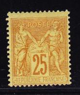 N°92 - 25c Bistre Jaune - TB - 1876-1878 Sage (Tipo I)