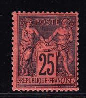 N°91 - 25c Noir S/rouge - TB - 1876-1878 Sage (Tipo I)