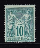 N°76 - 10c Vert - Charn. Légère - TB - 1876-1878 Sage (Type I)