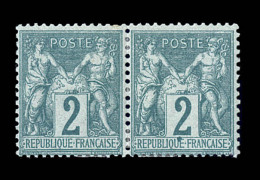 N°62 - 2c Vert - Paire - TB - 1876-1878 Sage (Tipo I)