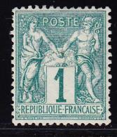 N°61 - 1c Vert -TB - 1876-1878 Sage (Type I)