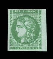 N°42Ba - Vert Jaune Foncé - BDF (3mm) - Signé A. Brun - TB - 1870 Emission De Bordeaux