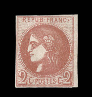 N°40Ba - 2c Rouge Brique - Signé Et Notifié Calves - TB - 1870 Bordeaux Printing
