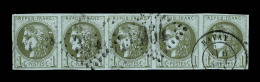N°39C - Bde De 5 - Obl. GC 354 + T17 Bavay - TB - 1870 Bordeaux Printing