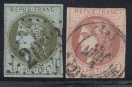 N°39B, 40B - Marges Courtes - Non Touchées - B - 1870 Bordeaux Printing