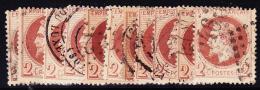 N°26 X 11 Ex Dt Nuances Et Obl. Diff. - B/TB - 1863-1870 Napoléon III Con Laureles