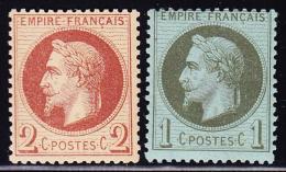 N°25/26 - 1c Et 2c - TB - 1863-1870 Napoleon III Gelauwerd