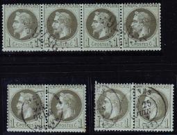 N°25  Bde De 4 + 2 Paires - TB - 1863-1870 Napoléon III Lauré