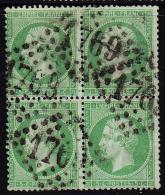 N°20 - Bloc De 4 - Obl. GC 1709 -  TB - 1862 Napoleon III