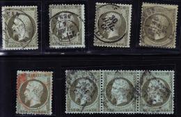 N°19 X 8 Ex Dt 1 Bde De 3 Nuances, Oblit. - B/TB - 1862 Napoleon III