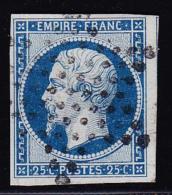 N°15 - 25c Bleu - Obl. Étoile Muette - Signé - TB/SUP - 1853-1860 Napoleon III