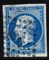 N°14Ad - Bleu S/vert -TB - 1853-1860 Napoleon III