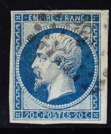 N°14Ad - Bleu S/vert -TB - 1853-1860 Napoleone III