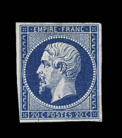 N°14Aa - 20c Bleu Foncé - Signé - TB - 1853-1860 Napoleon III
