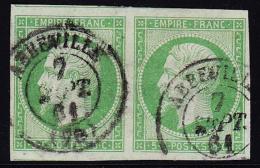 N°12 - Paire - Obl. Abbeville - TB - 1853-1860 Napoleon III