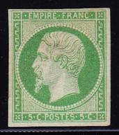 N°12 - 5c Vert Jaune - TB - 1853-1860 Napoleon III