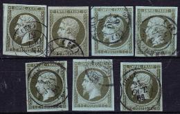 N°11 (x7 Ex) - Dt Nuances Diff. - TB - 1853-1860 Napoleon III