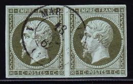 N°11 - Paire - Obl. Càd Léger - TB - 1853-1860 Napoléon III