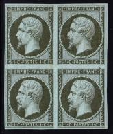 N°11 - 1c Olive - Bloc De 4 - 2 Ex * - TB - 1853-1860 Napoleon III