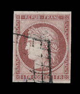 N°6A - 1F Rouge Brun - Obl. Grille - Signé + Certif. Scheller - TB - 1849-1850 Cérès
