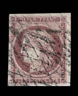 N°6 - 1F Carmin - Obl. Grille Sans Fin - Signé Calves - TB - 1849-1850 Ceres