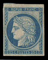 N°4 - 25c Bleu - Signé Calves - TB - 1849-1850 Ceres