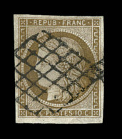 N°1b - Bistre Verdâtre - TB - 1849-1850 Cérès