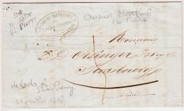 CURSIVES - 24 Monthier Hte Pierre - 26/7/48 - De LODS à Strasbourg - TB - 1801-1848: Precursores XIX