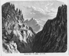 Waldensertal Cesanna Gebirge Turin Italien Italia Original Holzstich - Estampes & Gravures