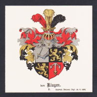 . Von Klugen Wappen Heraldik Coat Of Arms Heraldry Litho - Prenten & Gravure