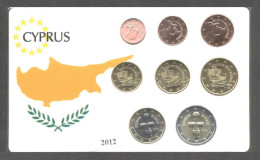 CYPRUS 2012 COMPLETE EURO COINS SET UNC IN NICE PACKING - Cyprus