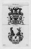 Aschauer Lichtenthurn Auer Wappen Adel Coat Of Arms Heraldik Kupferstich - Estampes & Gravures