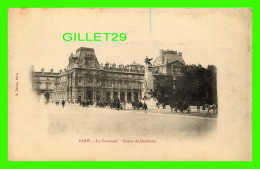 PARIS (75) - STATUE DE GAMBETTA - LE CARROUSEL - ANIMÉE - A. TARIDE - DOS NON DIVISÉ - - Statues