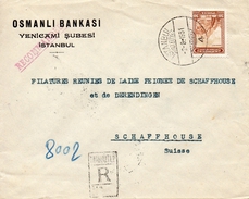 Turquie Lettre Recommandée Istanbul Pour La Suisse 1931 - Cartas & Documentos