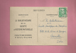 31 - Toulouse Le Bibliothécaire De La Société Des Sciences Pour La Scientifique Du Dauphiné Grenoble 1949 - Toulouse