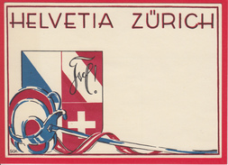 STUDENTIKA, VERBINDUNGSKARTE, HELVETIA ZÜRICH - Studen