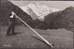 Postcard CPA Alphornblaser Cor Des Alpes Blaser Alpenhoorn Schweiz Suisse Switzerland Zwitserland - Horn