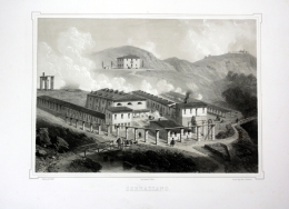 Serrazzano - Serrazzano Toskana Tuscany Italia Ansicht Veduta Lithographie Litho - Estampes & Gravures