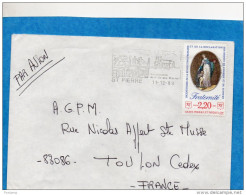 MARCOPHILIE-Lettre  SAINT PIERRE ->Françe-cad+ Flamme  11- Dec 1989 -stamp-N°501 Fraternité - Lettres & Documents