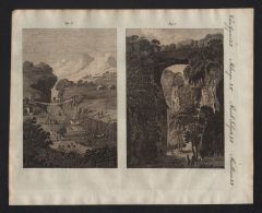 Merkwürdige Brücken - Felsenbrücke In Virginien Und Hänge- Und Zugbrücken In Süd Amerika (Verm. Gegenst. - Estampes & Gravures