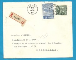 768+771 Op Brief Aangetekend Met Stempel HEUSY (VK) - 1948 Export