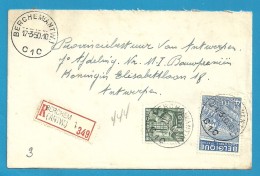 768+771 Op Brief Aangetekend Met Stempel BERCHEM (ANTW.) 1 (VK) - 1948 Export
