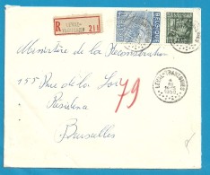 768+771 Op Brief Aangetekend Met Stempel LEVAL-TRAHEGNIES (VK) - 1948 Export