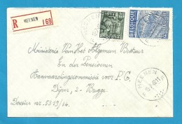 768+771 Op Brief Aangetekend Met Stempel MEENEN (VK) - 1948 Export